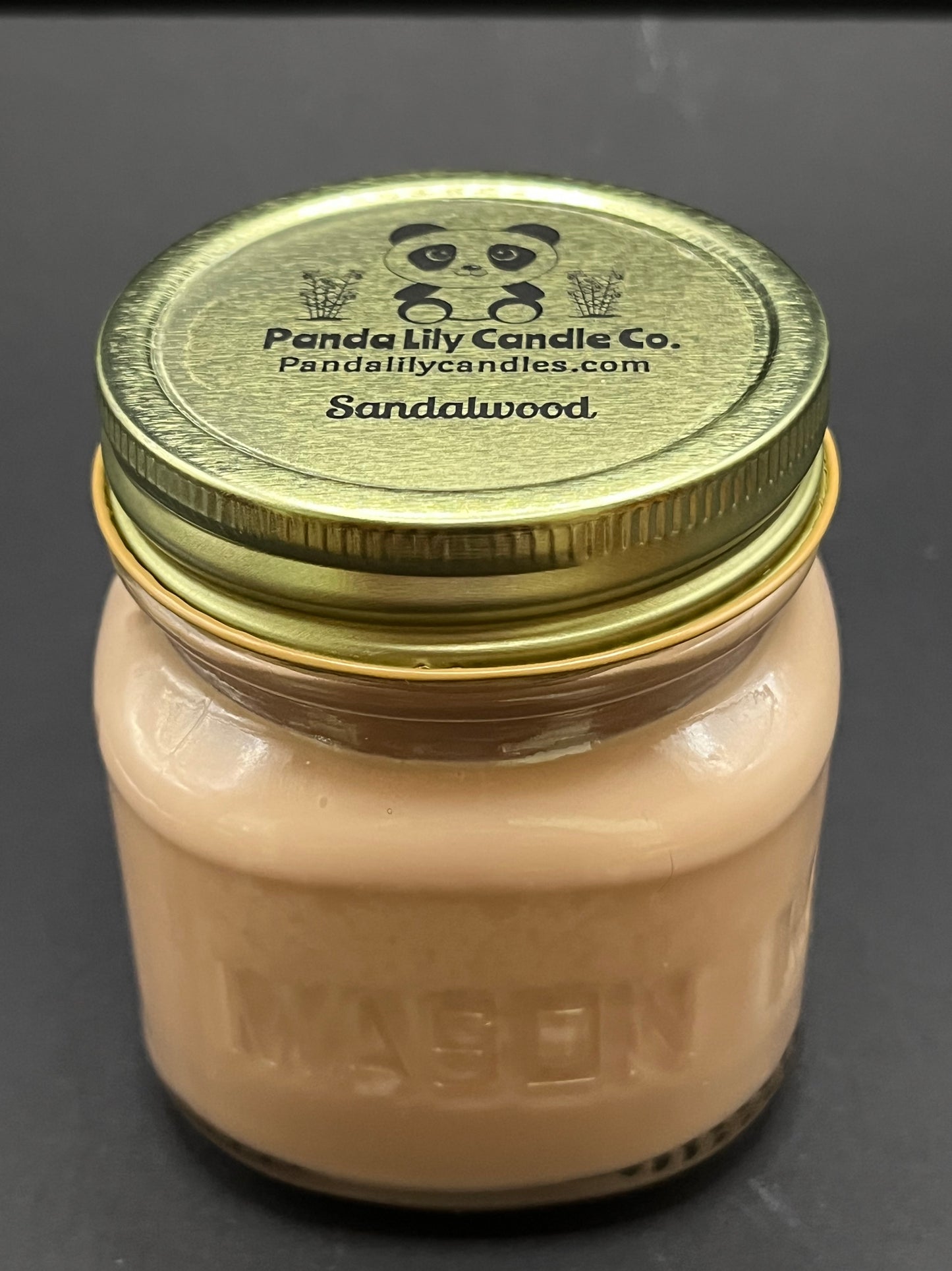 Sandalwood (Soy Wax) 8oz Mason Jar - Panda Lily Candle Company