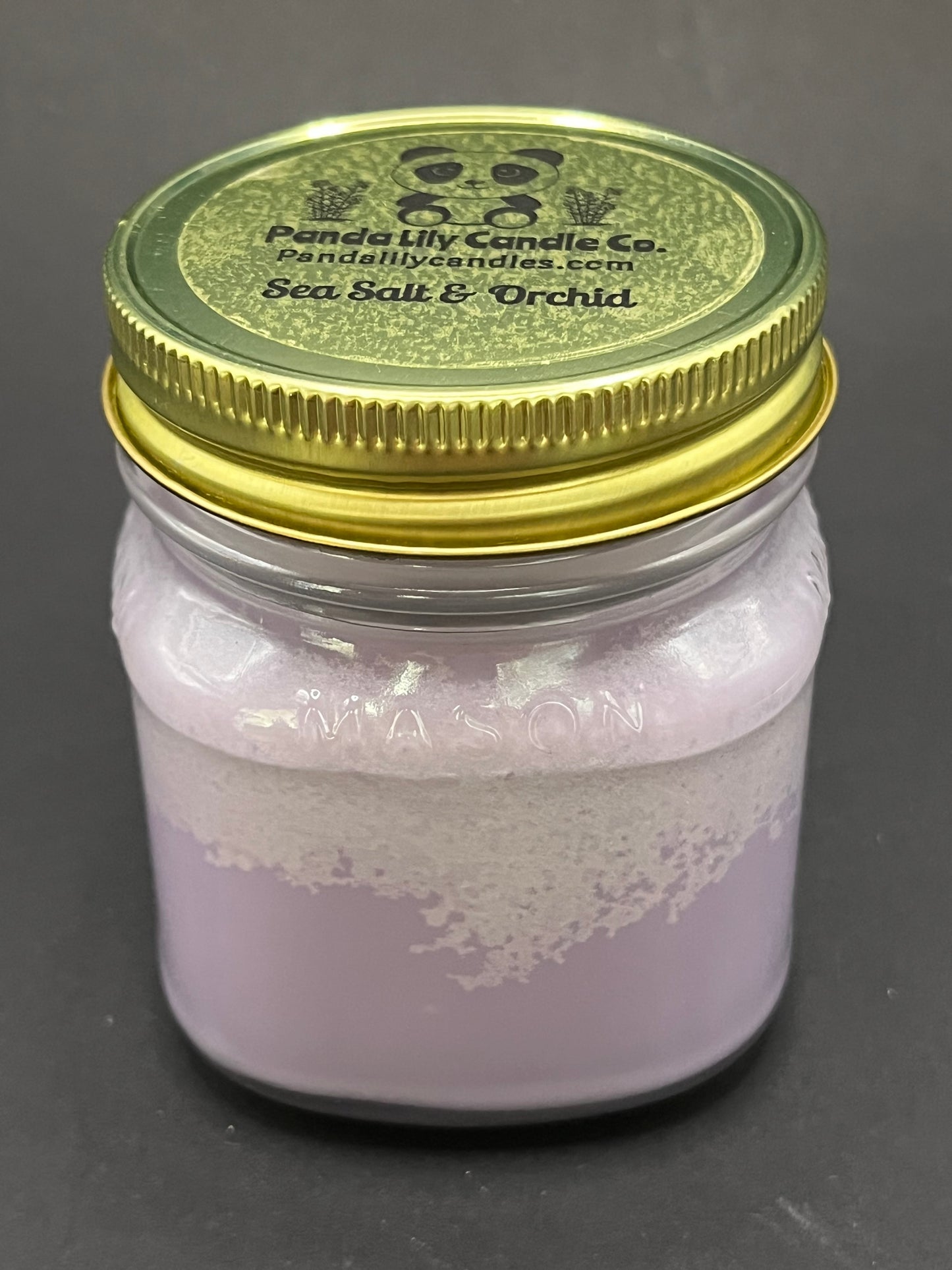 Sea Salt & Orchid (Soy Wax) 8oz Mason Jar Candle - Panda Lily Candle Company