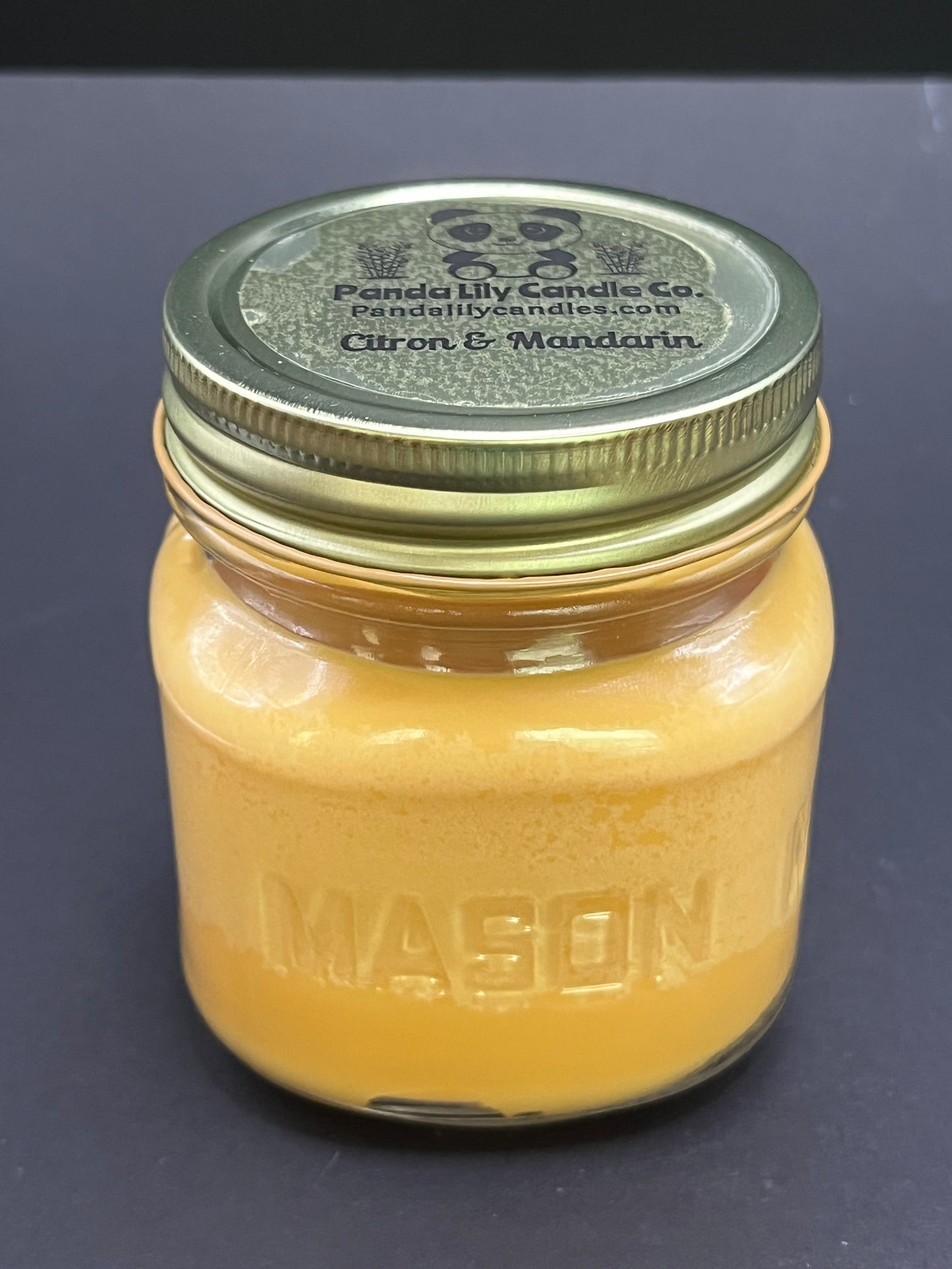 Citron & Mandarin (Soy Wax) 8oz Mason Jar Candle - Panda Lily Candle Company
