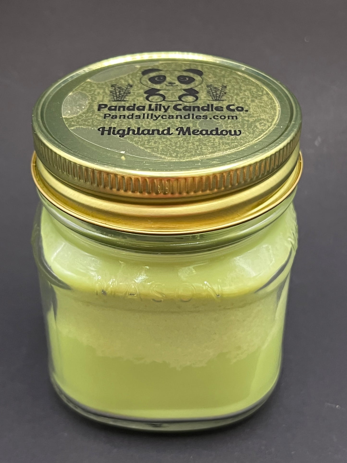 Highland Meadow (Soy Wax) 8oz Mason Jar Candle - Panda Lily Candle Company