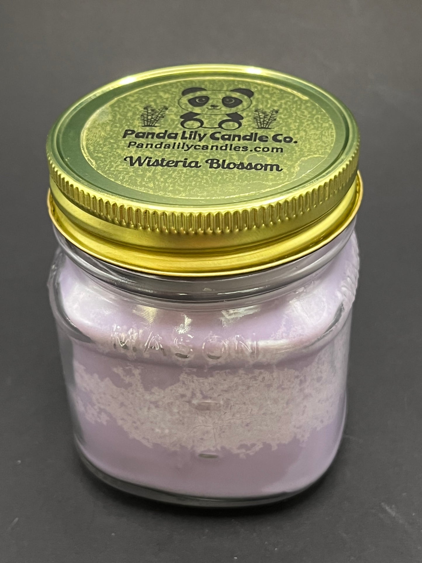 Wisteria Blossom (Soy Wax) 8oz Mason Jar Candle - Panda Lily Candle Company