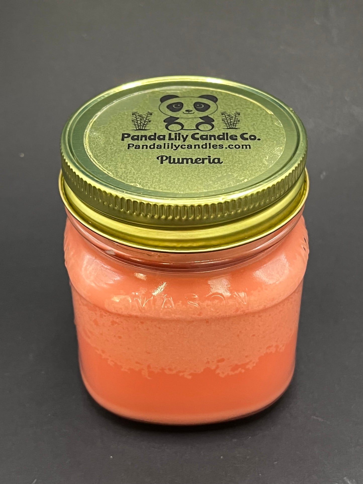 Plumeria (Soy Wax) 8oz Mason Jar Candle - Panda Lily Candle Company