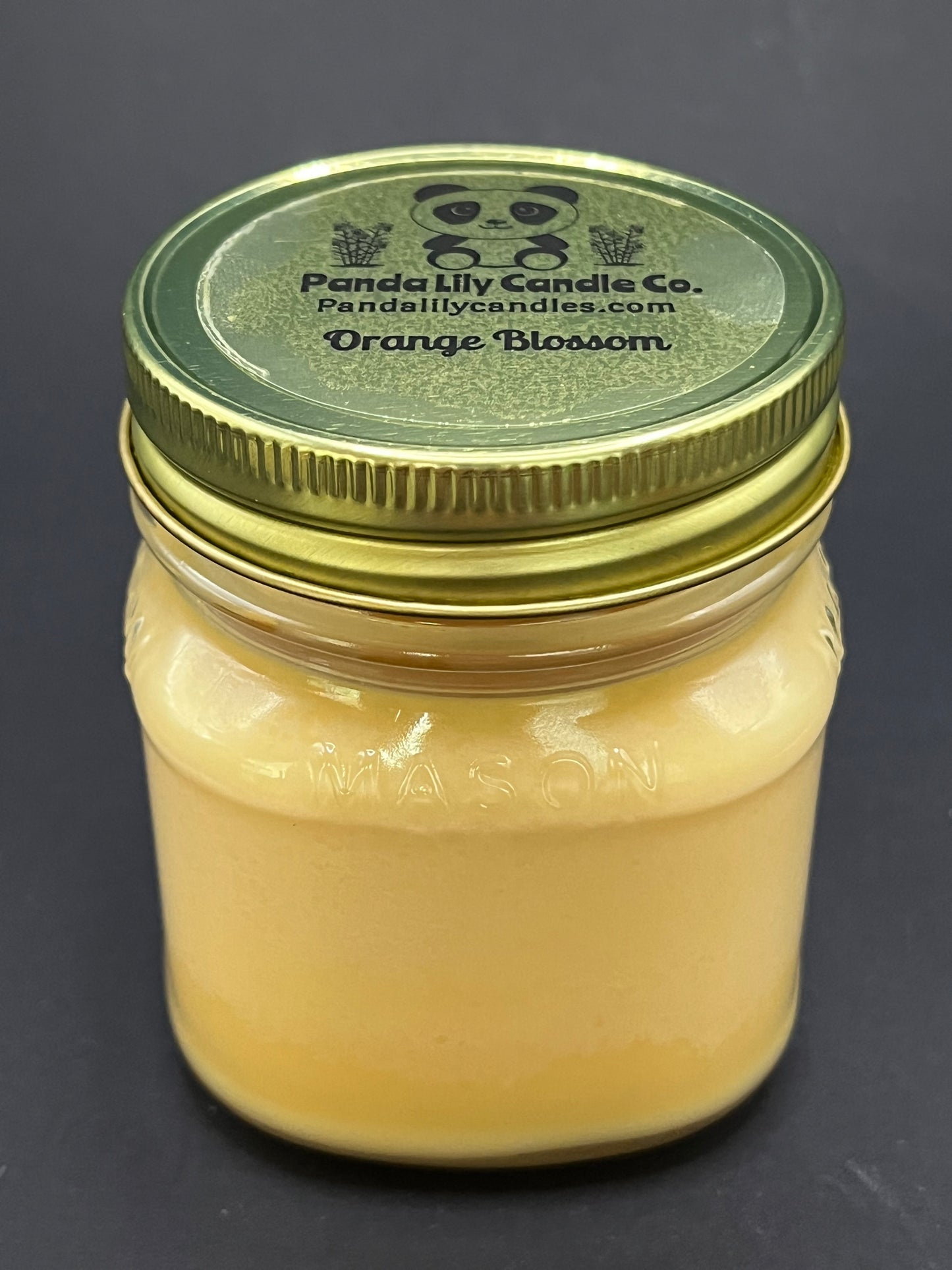 Orange Blossom (Soy Wax) 8oz Mason Jar Candle - Panda Lily Candle Company