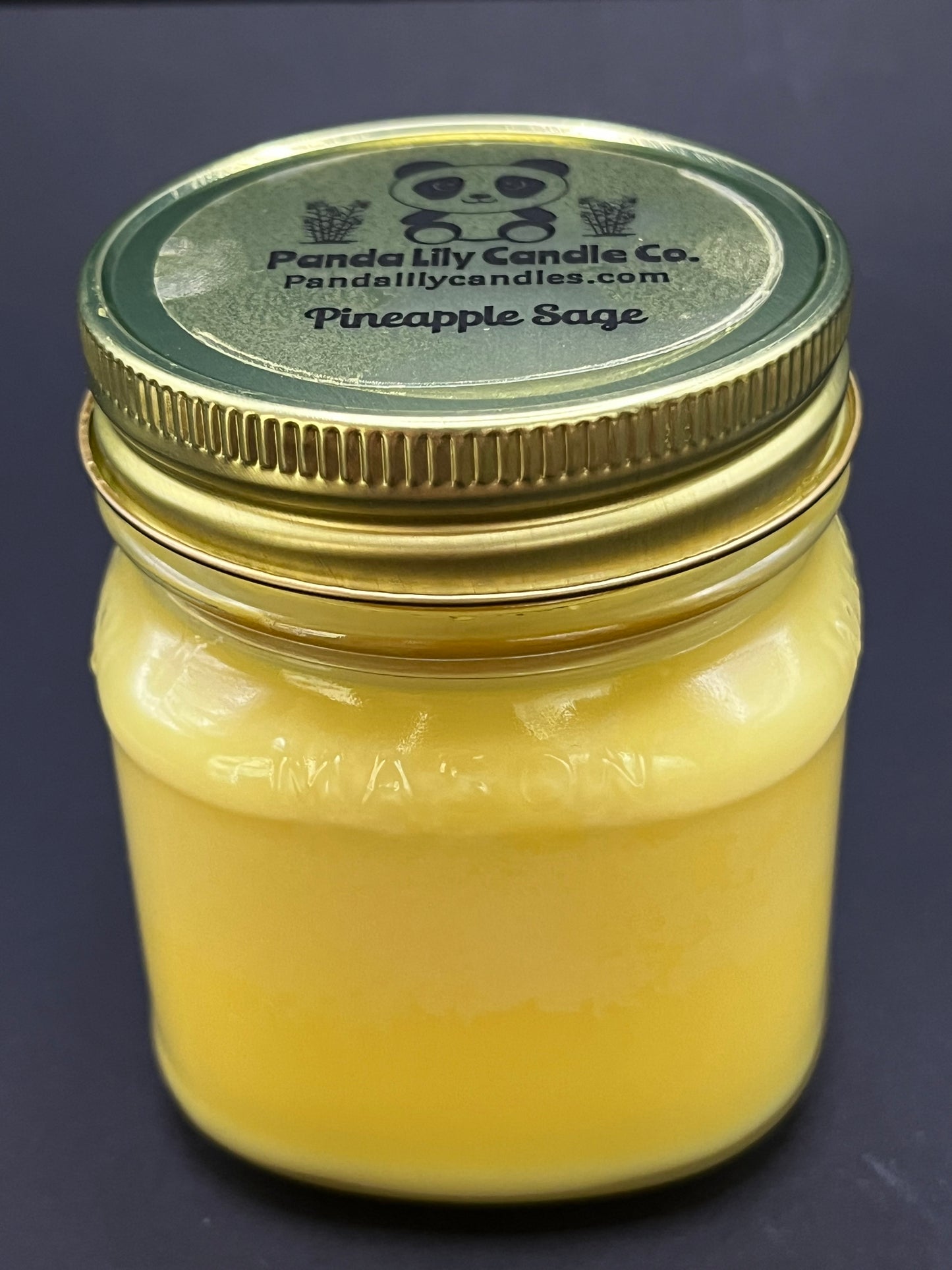 Pineapple Sage (Soy Wax) 8oz Mason Jar Candle - Panda Lily Candle Company