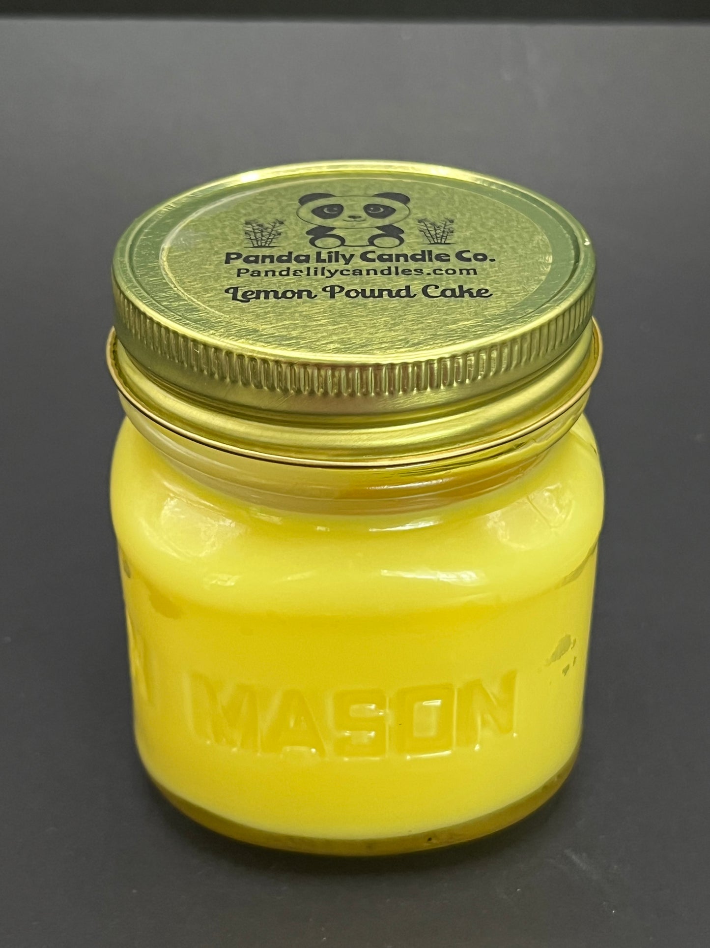 Lemon Pound Cake (Soy Wax) 8 oz Mason Jar Candle - Panda Lily Candle Company