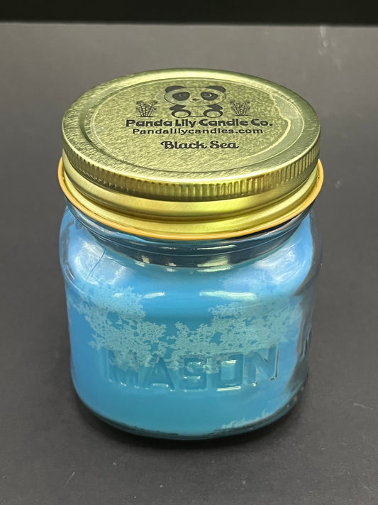 Black Sea (Soy Wax) 8oz Mason Jar Candle(picture coming soon) - Panda Lily Candle Company
