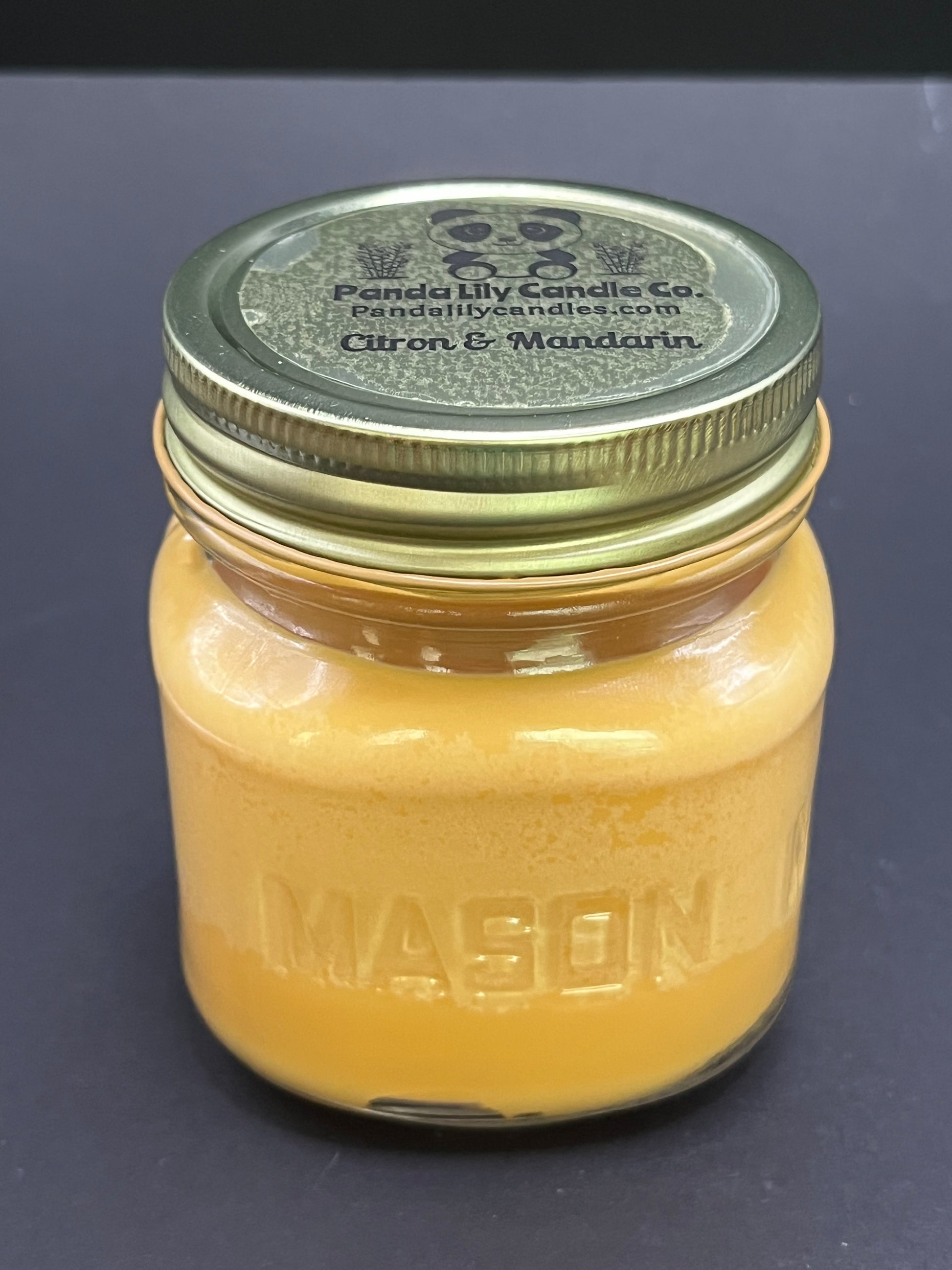 Citron & Mandarin (Soy Wax) 8oz Mason Jar Candle - Panda Lily Candle Company