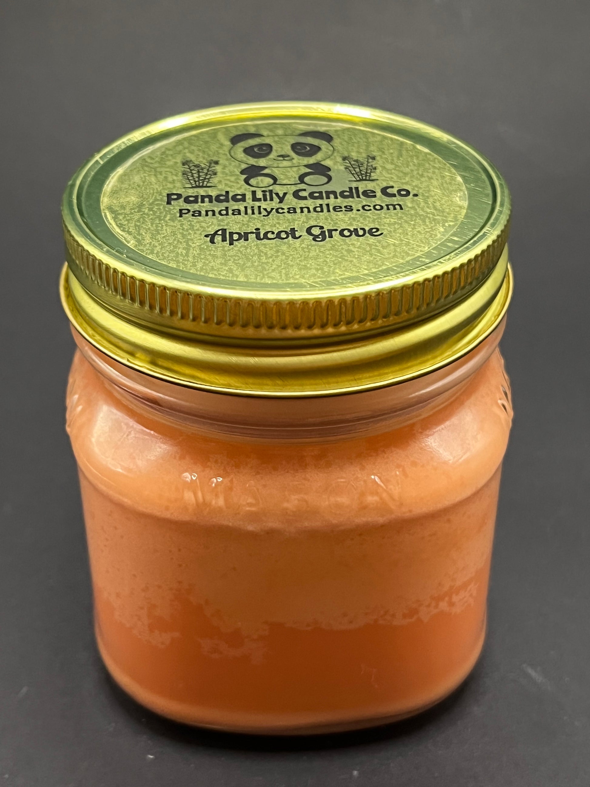 Apricot Grove (Soy Wax) 8oz Mason Jar Candle - Panda Lily Candle Company