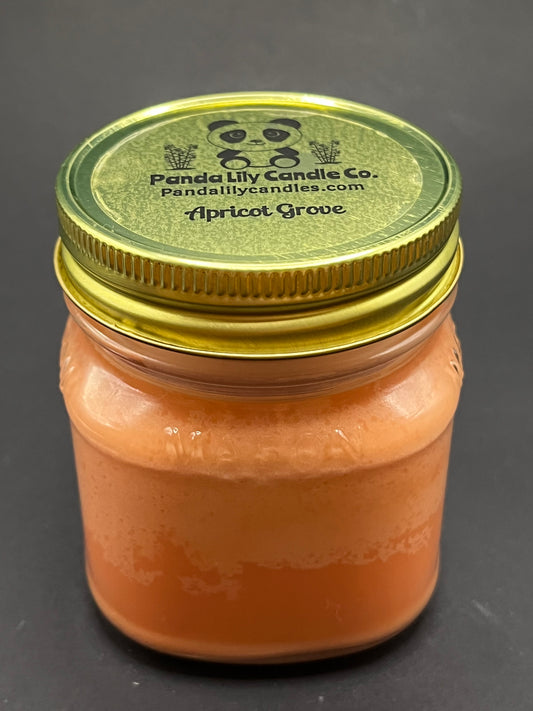 Apricot Grove (Soy Wax) 8oz Mason Jar Candle - Panda Lily Candle Company