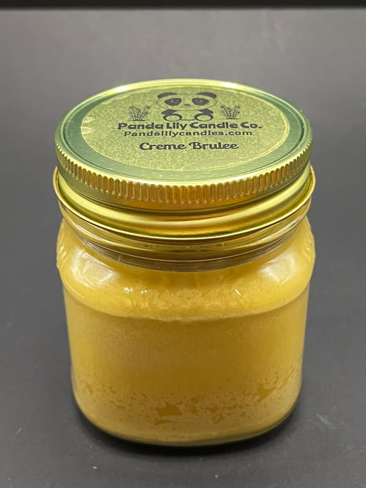 Creme Brulee (Soy Wax) 8oz Mason Jar Candle - Panda Lily Candle Company
