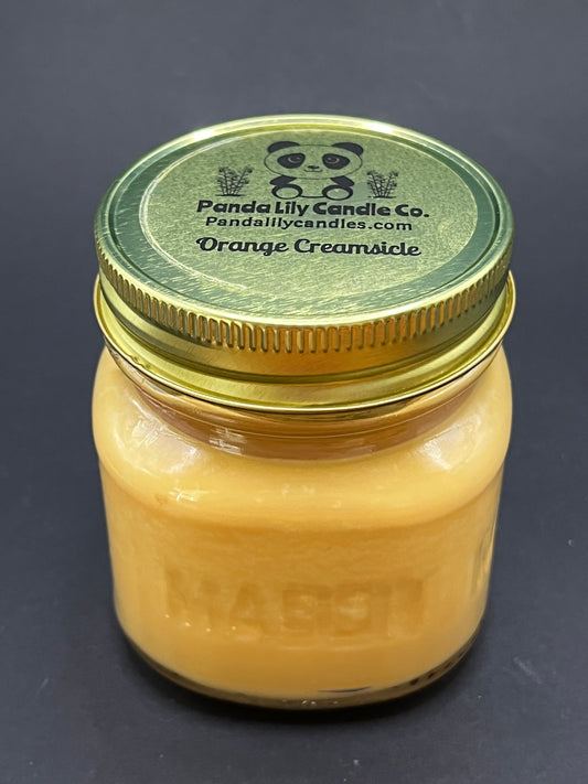 Orange Creamsicle (Soy Wax) 8oz Mason Jar Candle - Panda Lily Candle Company