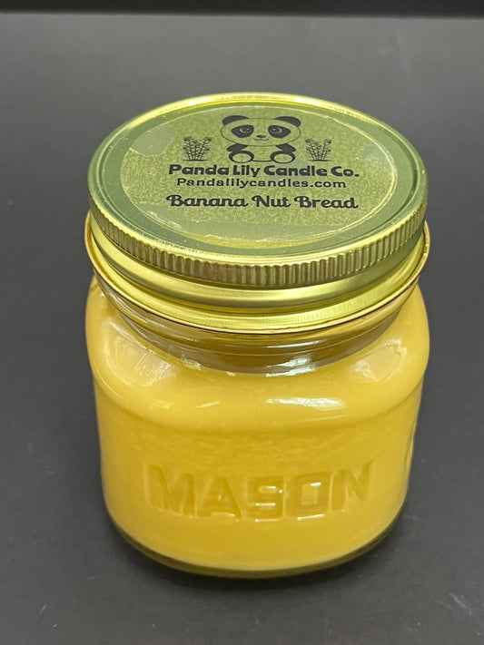 Banana Nut Bread (Soy Wax) 8oz Mason Jar Candle - Panda Lily Candle Company