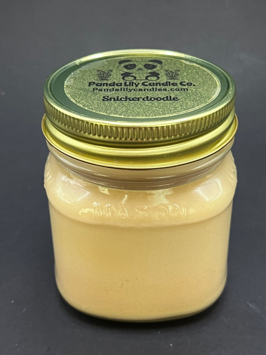 Snickerdoodle (Soy Wax) 8oz Mason Jar Candle - Panda Lily Candle Company