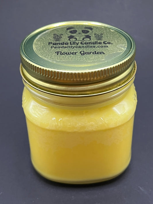 Flower Garden (Soy Wax) 8oz Mason Jar Candle - Panda Lily Candle Company