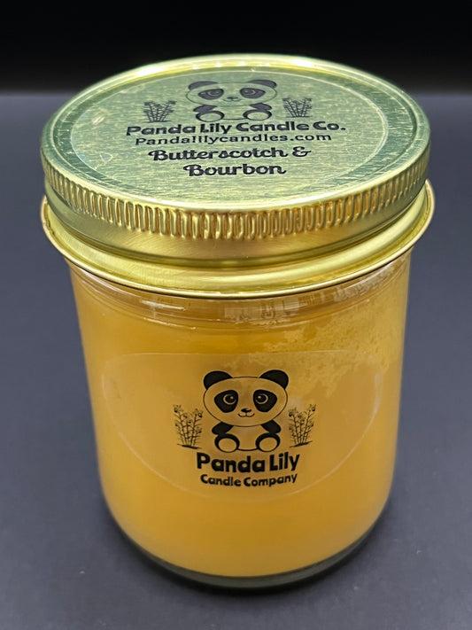Butterscotch & Bourbon (Soy Wax) Candle -8 oz - Panda Lily Candle Company