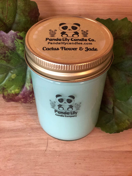 Cactus Flower & Jade (Soy Wax) Candle - 8oz - Panda Lily Candle Company